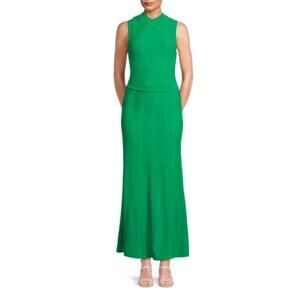 The Kooples Green Scalloped Rib Knit Maxi Dress Size 3